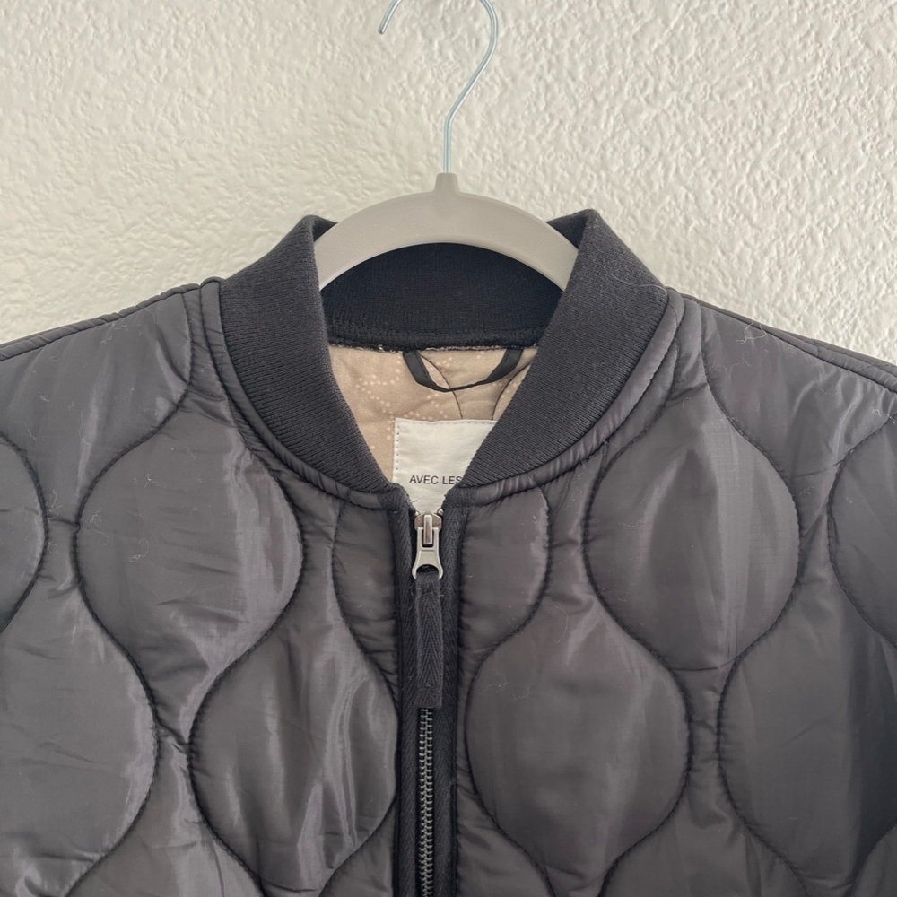 AVEC LES FILLES | Fall Heritage Quilted Bomber Jacket Coat in Black | Size XS - Picture 4 of 13